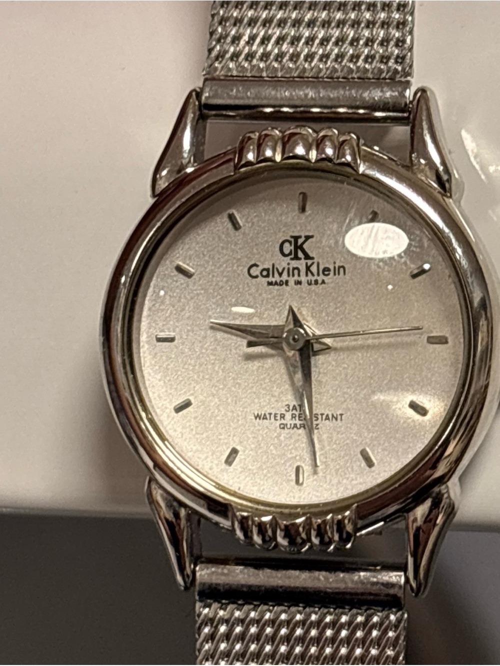 Calvin Klein 1638 Women's Vintage Silver Mesh Watch - Quartz, Made in USA